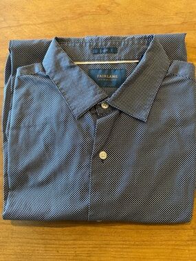 Fairlane Men's Navy Microdot Casual Button-Down Shirt